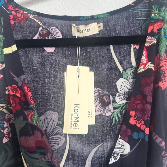 NWT KorMei hi low tropical maxi wrap look dressS - Picture 9 of 11